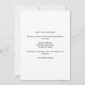2026 Graduate Photo Bold White Script Graduation Aankondiging (Achterkant)