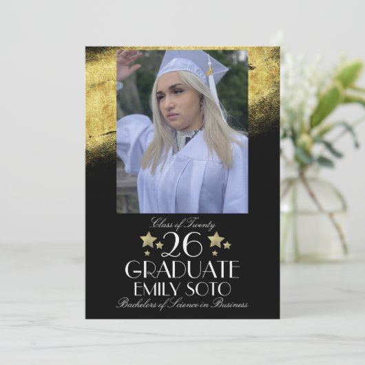 2026 Graduation Collage Party Script Star Photo Kaart (Staand voorkant)