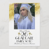 2026 Graduation Collage Party Script Stars Photo Kaart (Voorkant)