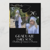 2026 Graduation Collage Script Gold Black Kaart (Voorkant)