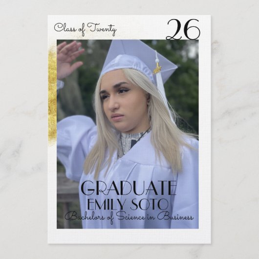 2026 Graduation Collage Script Gold Photo Kaart (Voorkant)