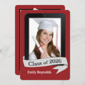 2026 Graduation Commencement Tablet Invite Kaart (Voorkant / Achterkant)