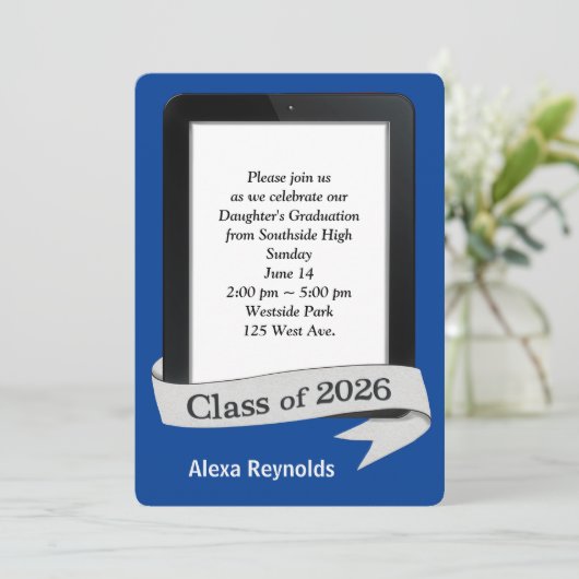 2026 Graduation Electronic Tablet Party   Kaart (Staand voorkant)
