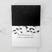 2026 Graduation Gold Confetti and Cap Kaart (Binnen)