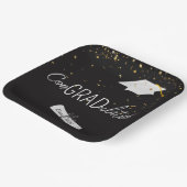 2026 Graduation Gold Confetti and Cap Papieren Bordje (Gebogen)