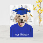 2026 Graduation Golden Retriever  Kaart (Gele Bloem)