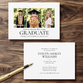2026 Graduation Party Invitation Classic Photo Kaart