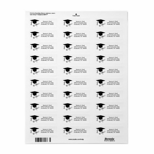 2026 Graduation Party Symbols Return Address Label (Full Sheet)