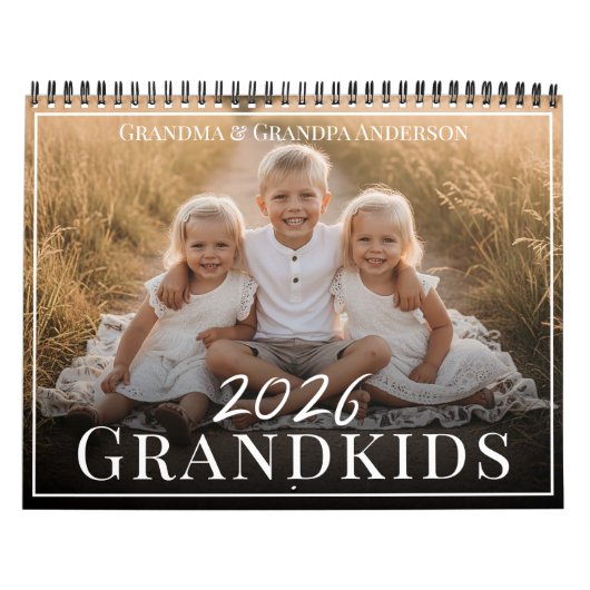 2026 Grandkids Make Life Grand Custom Photo  Kalender (Hoes)