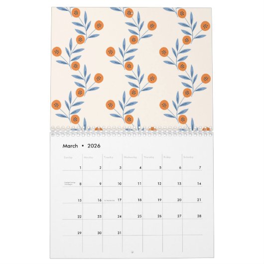 2026 Grandmillenial Pastel Floral Art Calendar Kalender (Mar 2026)