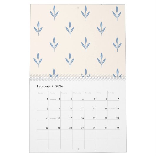 2026 Grandmillenial Pastel Floral Art Calendar Kalender (Feb 2026)
