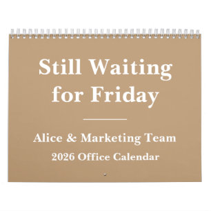2026 Grappige kantoor aftelling naar het weekend Kalender