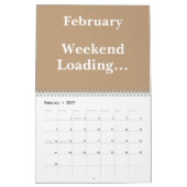 2026 Grappige kantoor aftelling naar het weekend Kalender (Feb 2027)