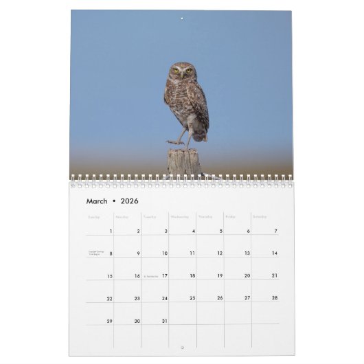 2026 Gravende Uil Kalender (Mar 2026)