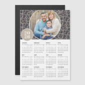 2026 Grijs Beige Custom Photo Magnetische Kalender (Voorkant / Achterkant)