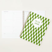 2026 Groen en Wit Geruitte Spiraal Planner (Display)
