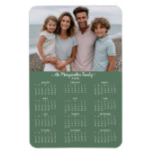 2026 Groene Gepersonaliseerde Vakantie Fotokalende Magneet (Verticaal)