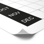 2026 Grote Muur Zwart en Wit Planner Poster (Hoek)