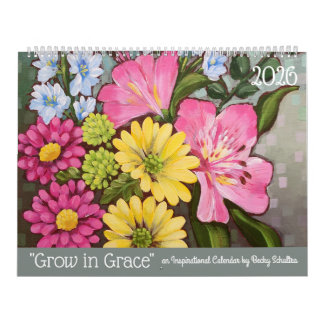 2026 Grow in Grace Inspirational Floral Calendar Kalender