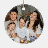 2026 Happy New Year Black Custom FAMILY PHOTO Keramisch Ornament (Achterkant)