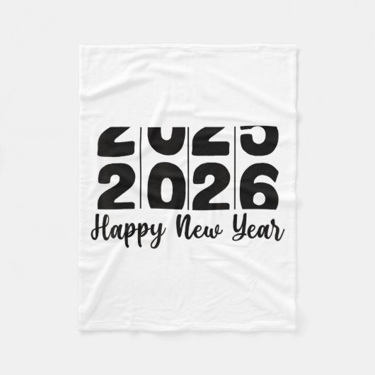 2026 Happy New Year Bold Numbers Celebration Party Fleece Deken (Voorkant)