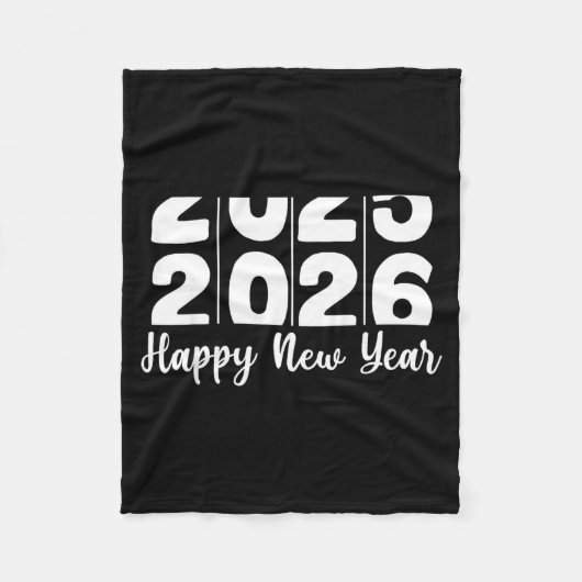 2026 Happy New Year Bold Numbers Celebration Party Fleece Deken (Voorkant)