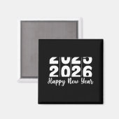 2026 Happy New Year Bold Numbers Celebration Party Magneet (Voorkant / Achterkant)