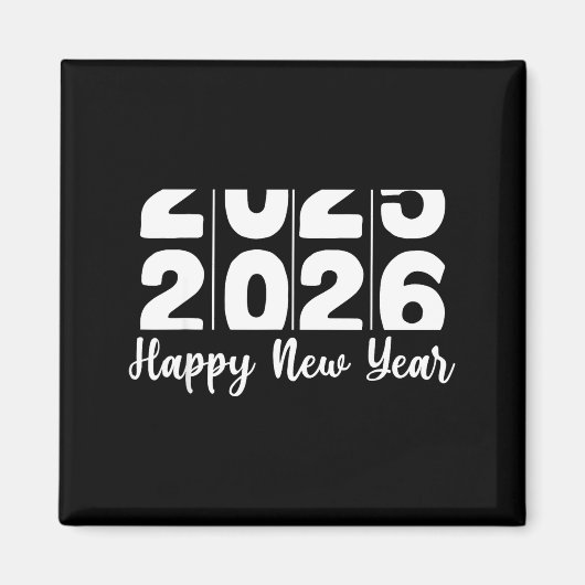 2026 Happy New Year Bold Numbers Celebration Party Magneet (Voorkant)