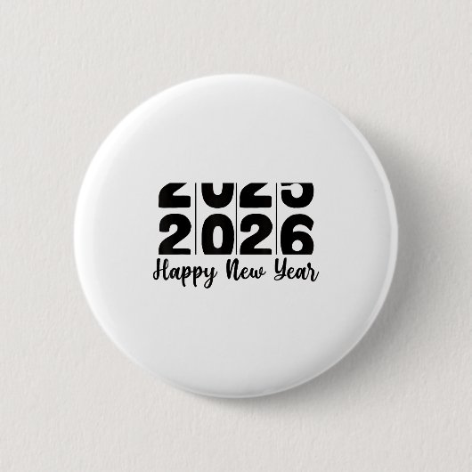 2026 Happy New Year Bold Numbers Celebration Party Ronde Button 5,7 Cm (Voorkant)