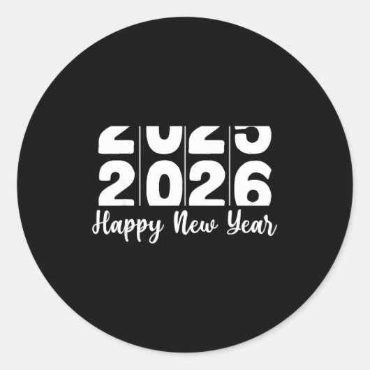 2026 Happy New Year Bold Numbers Celebration Party Ronde Sticker (Voorkant)