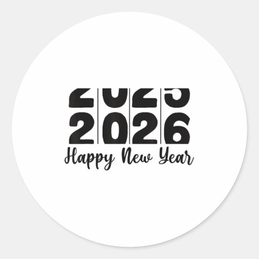 2026 Happy New Year Bold Numbers Celebration Party Ronde Sticker (Voorkant)