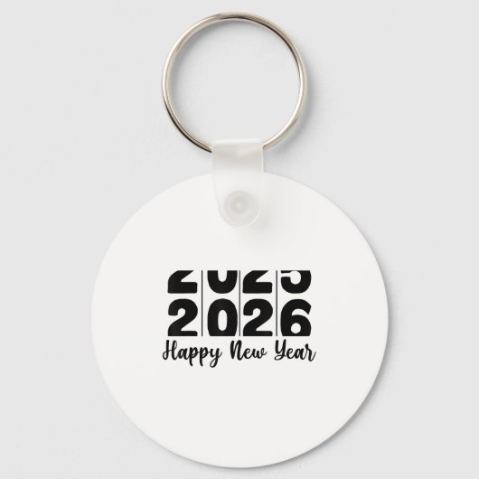 2026 Happy New Year Bold Numbers Celebration Party Sleutelhanger (Voorkant)