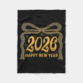 2026 Happy New Year Bow Fireworks Celebration Desi Fleece Deken (Voorkant)