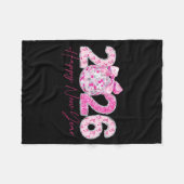 2026 Happy New Year Bow Patch Disco Ball  Fleece Deken (Voorkant (Horizontaal))
