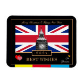 2026 Happy New Year, Britse vlag, Big Ben Verenigd Magneet (Horizontaal)