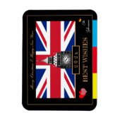 2026 Happy New Year, Britse vlag, Big Ben Verenigd Magneet (Verticaal)