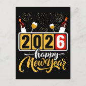 "2026 Happy New Year" Celebration Design Briefkaart (Voorkant)