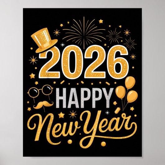 2026 Happy New Year Celebration For Party Enthusia Poster (Voorkant)