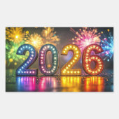 2026, Happy New Year Celebration, Rechthoekige Sticker (Voorkant)