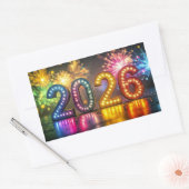 2026, Happy New Year Celebration, Rechthoekige Sticker (Envelop)