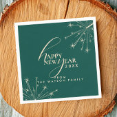 2026 Happy New Year Classy Modern Typography Teal Servet