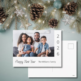 2026 Happy New Year Family Photo Modern Feestdagenkaart