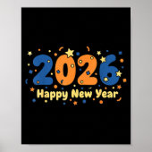 2026 Happy New Year Fireworks Celebration  Poster (Voorkant)