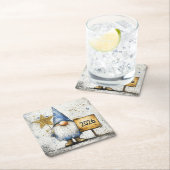 2026, Happy New Year, gnome, Kartonnen Onderzetters (Insitu)