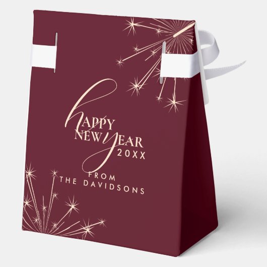2026 Happy New Year Modern Classic Typography Bedankdoosjes (Achterkant)