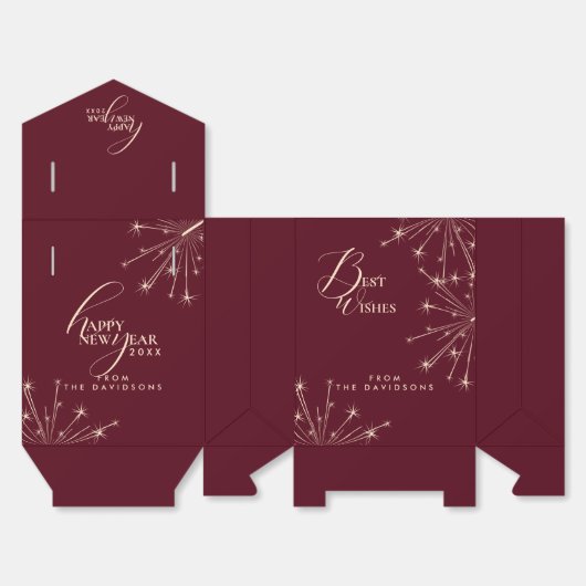 2026 Happy New Year Modern Classic Typography Bedankdoosjes (Ongevouwen)