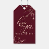2026 Happy New Year Modern Festive Typography Cadeaulabel (Achterkant)