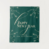 2026 Happy New Year Modern Festive Typography Wandkleed (Voorkant)