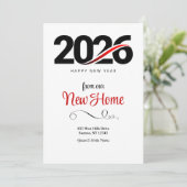 2026 Happy New Year New Home Announcement/ Kaart (Staand voorkant)
