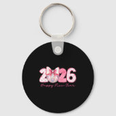 2026 Happy New Year Nk Coquette Preppy Disco Girly Sleutelhanger (Voorkant)